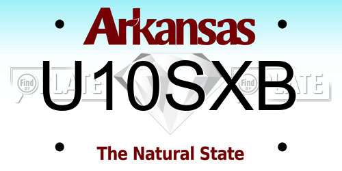 U10SXB Arkansas License Plate