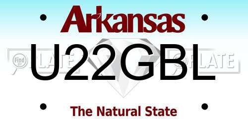 U22GBL Arkansas License Plate