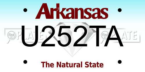 U252TA Arkansas License Plate