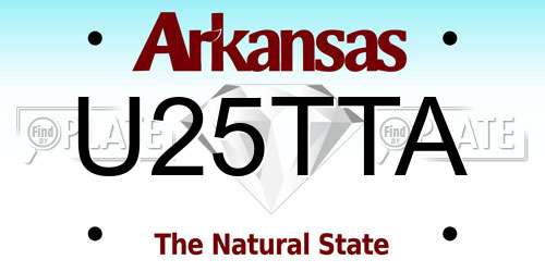 U25TTA Arkansas License Plate