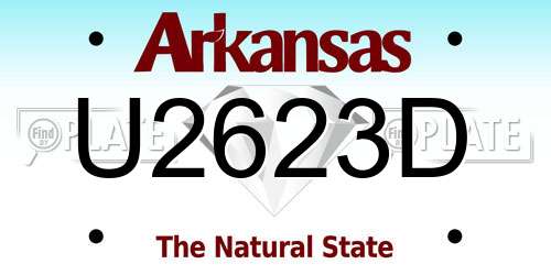 U2623D Arkansas License Plate