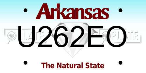 U262EO Arkansas License Plate
