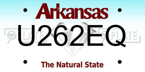 U262EQ Arkansas License Plate