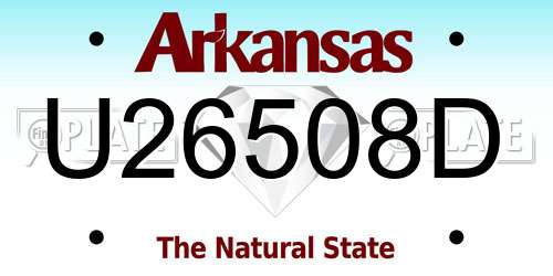 U26508D Arkansas License Plate