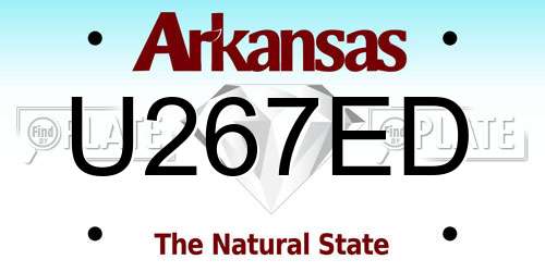 U267ED Arkansas License Plate