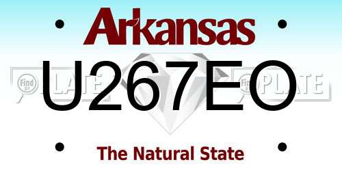 U267EO Arkansas License Plate