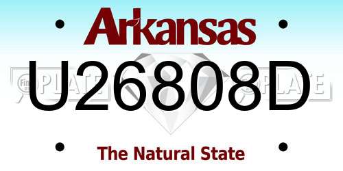 U26808D Arkansas License Plate