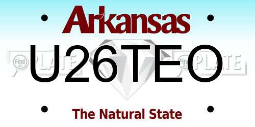 U26TEO Arkansas License Plate