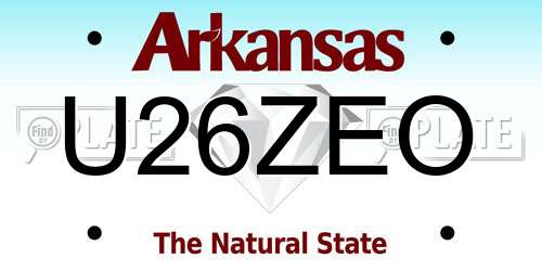 U26ZEO Arkansas License Plate