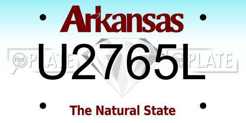 U2765L Arkansas License Plate