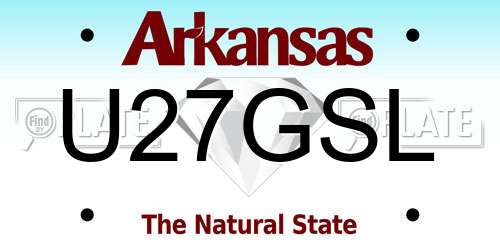 U27GSL Arkansas License Plate