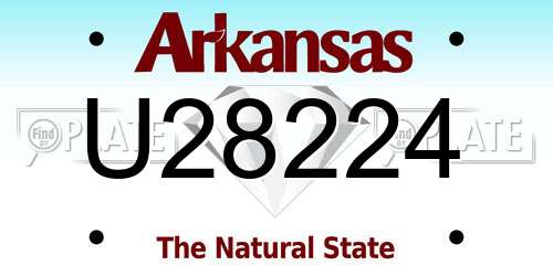 U28224 Arkansas License Plate