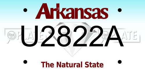 U2822A Arkansas License Plate