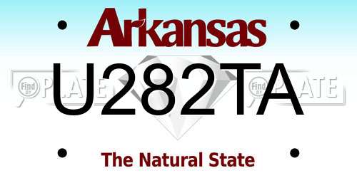 U282TA Arkansas License Plate