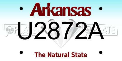 U2872A Arkansas License Plate