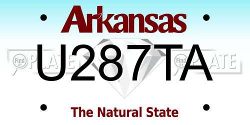 U287TA Arkansas License Plate