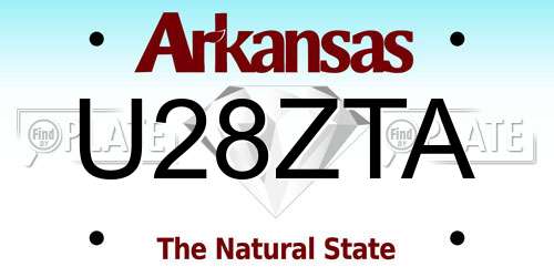 U28ZTA Arkansas License Plate
