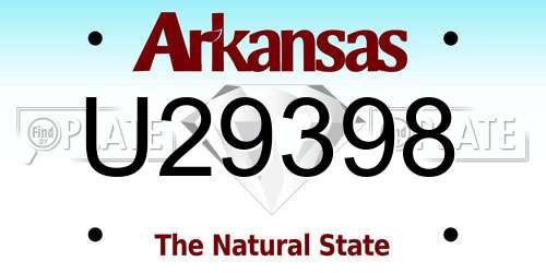U29398 Arkansas License Plate