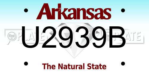 U2939B Arkansas License Plate