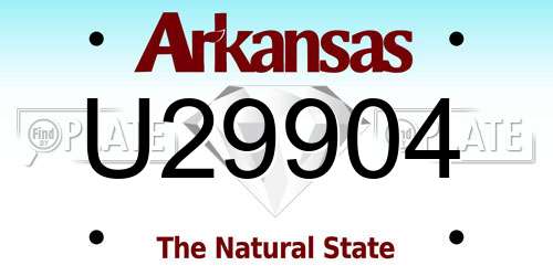 U29904 Arkansas License Plate