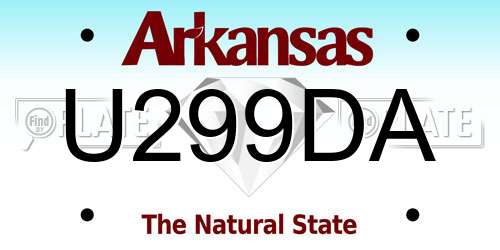 U299DA Arkansas License Plate