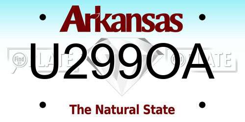 U299OA Arkansas License Plate