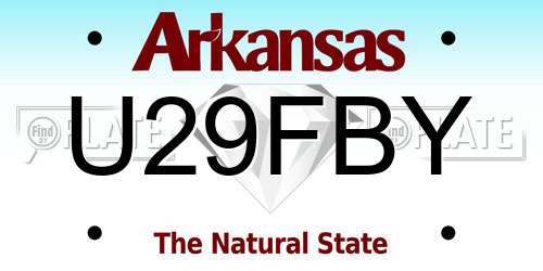 U29FBY Arkansas License Plate