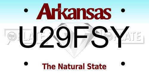 U29FSY Arkansas License Plate