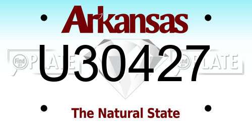 U30427 Arkansas License Plate