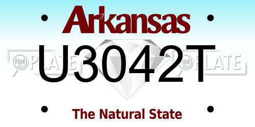 U3042T Arkansas License Plate