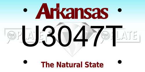 U3047T Arkansas License Plate