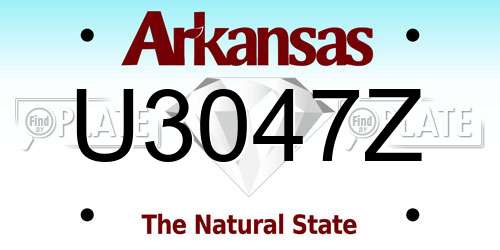 U3047Z Arkansas License Plate