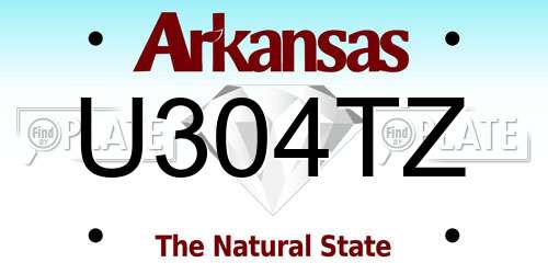 U304TZ Arkansas License Plate