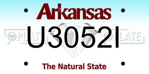U3052I Arkansas License Plate