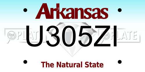 U305ZI Arkansas License Plate
