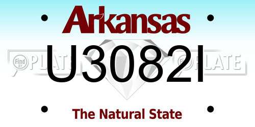 U3082I Arkansas License Plate