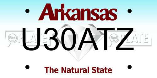 U30ATZ Arkansas License Plate