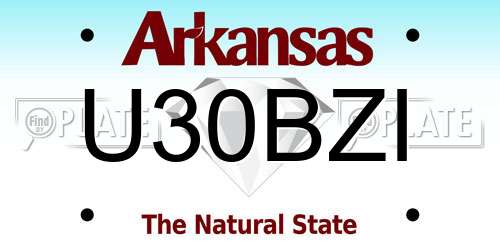 U30BZI Arkansas License Plate