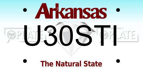 U30STI Arkansas License Plate