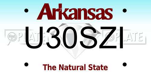 U30SZI Arkansas License Plate