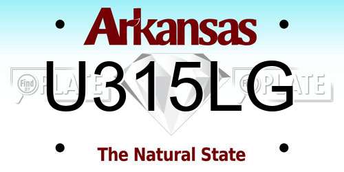 U315LG Arkansas License Plate