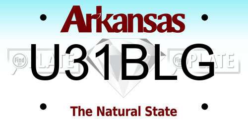 U31BLG Arkansas License Plate