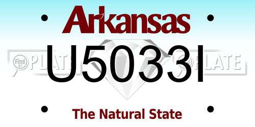 U5033I Arkansas License Plate