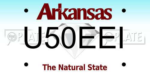 U50EEI Arkansas License Plate