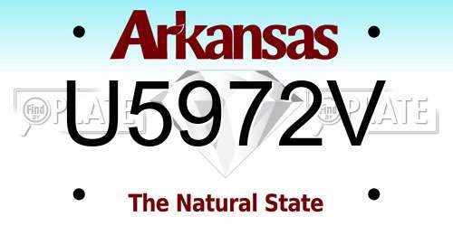 U5972V Arkansas License Plate