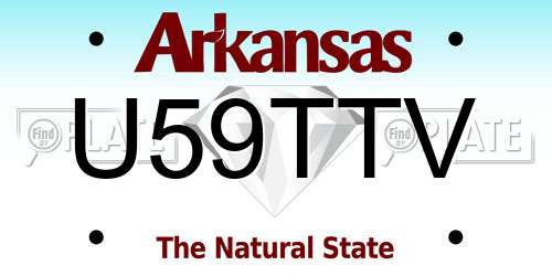 U59TTV Arkansas License Plate