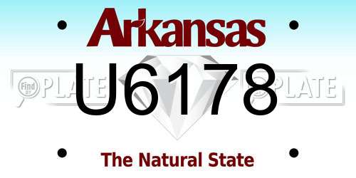 U6178 Arkansas License Plate