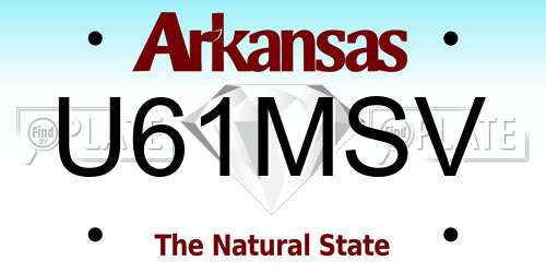 U61MSV Arkansas License Plate