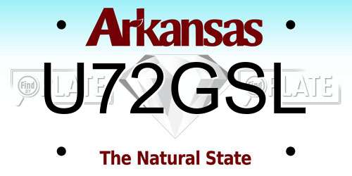 U72GSL Arkansas License Plate