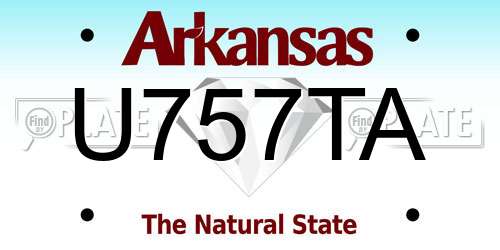 U757TA Arkansas License Plate